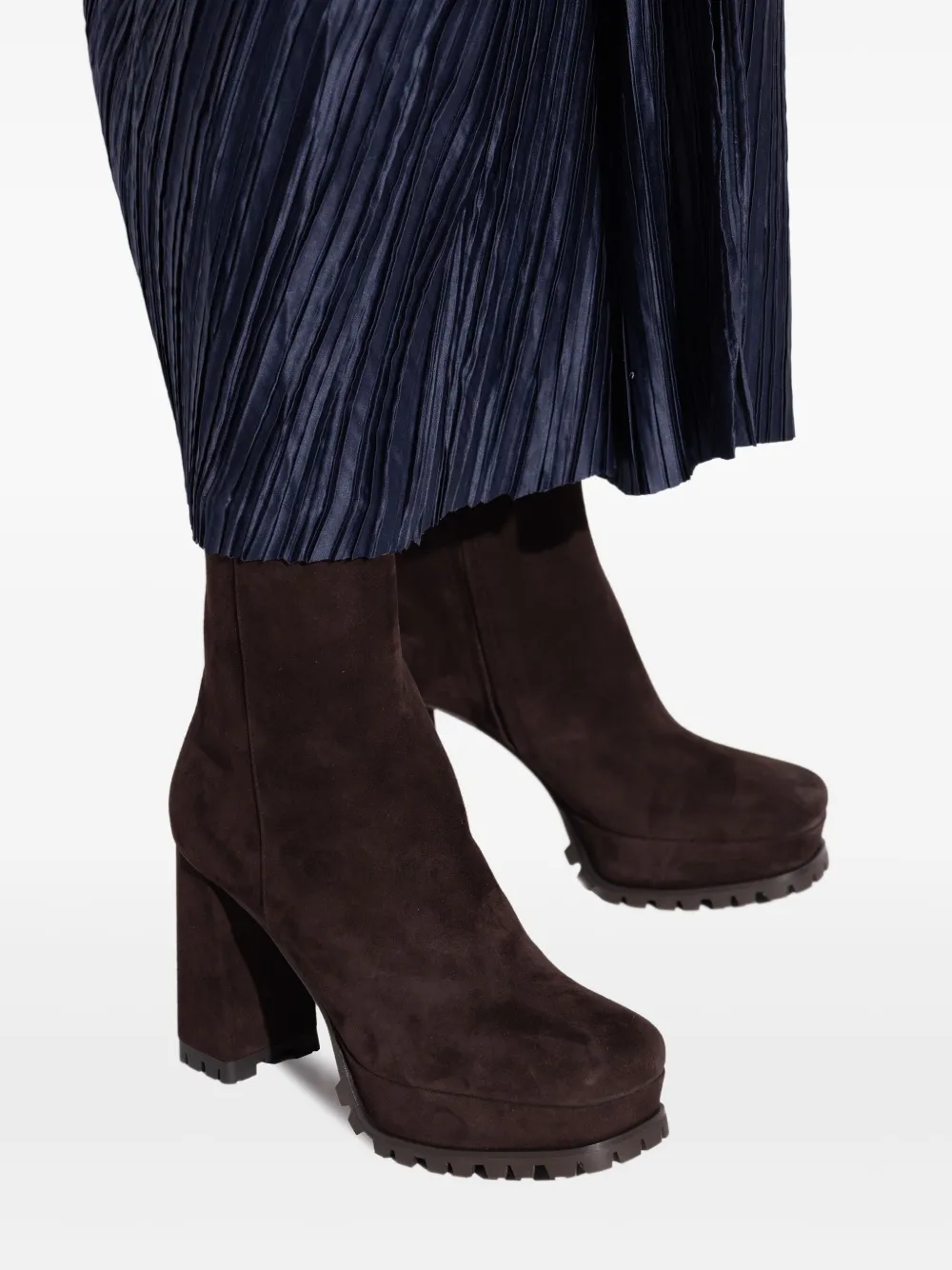 Gianvito Rossi Harlem 70 mm enkellaarzen met plateauzool Zwart