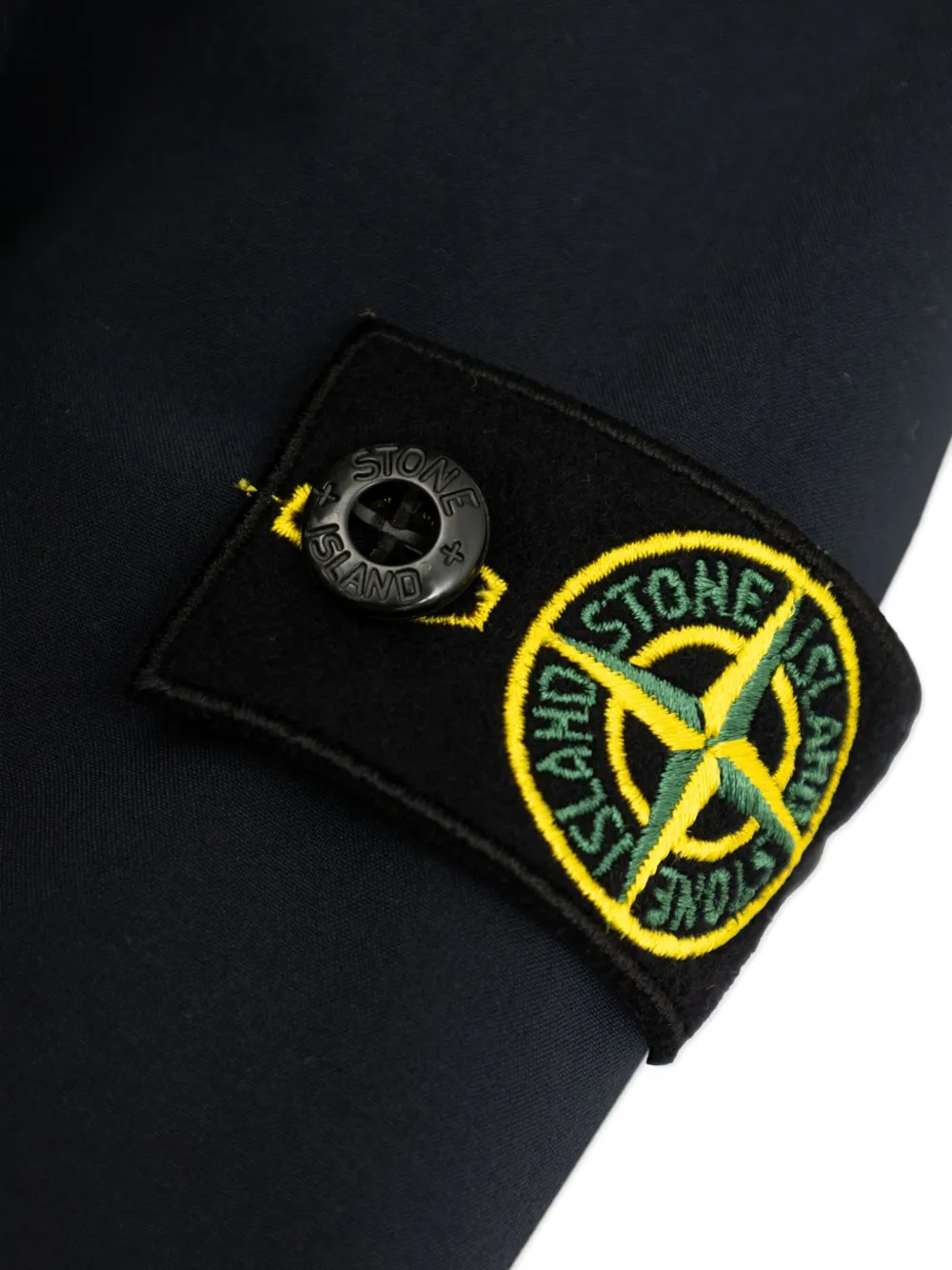 Stone Island Hooded Zip-front Jacket In Black