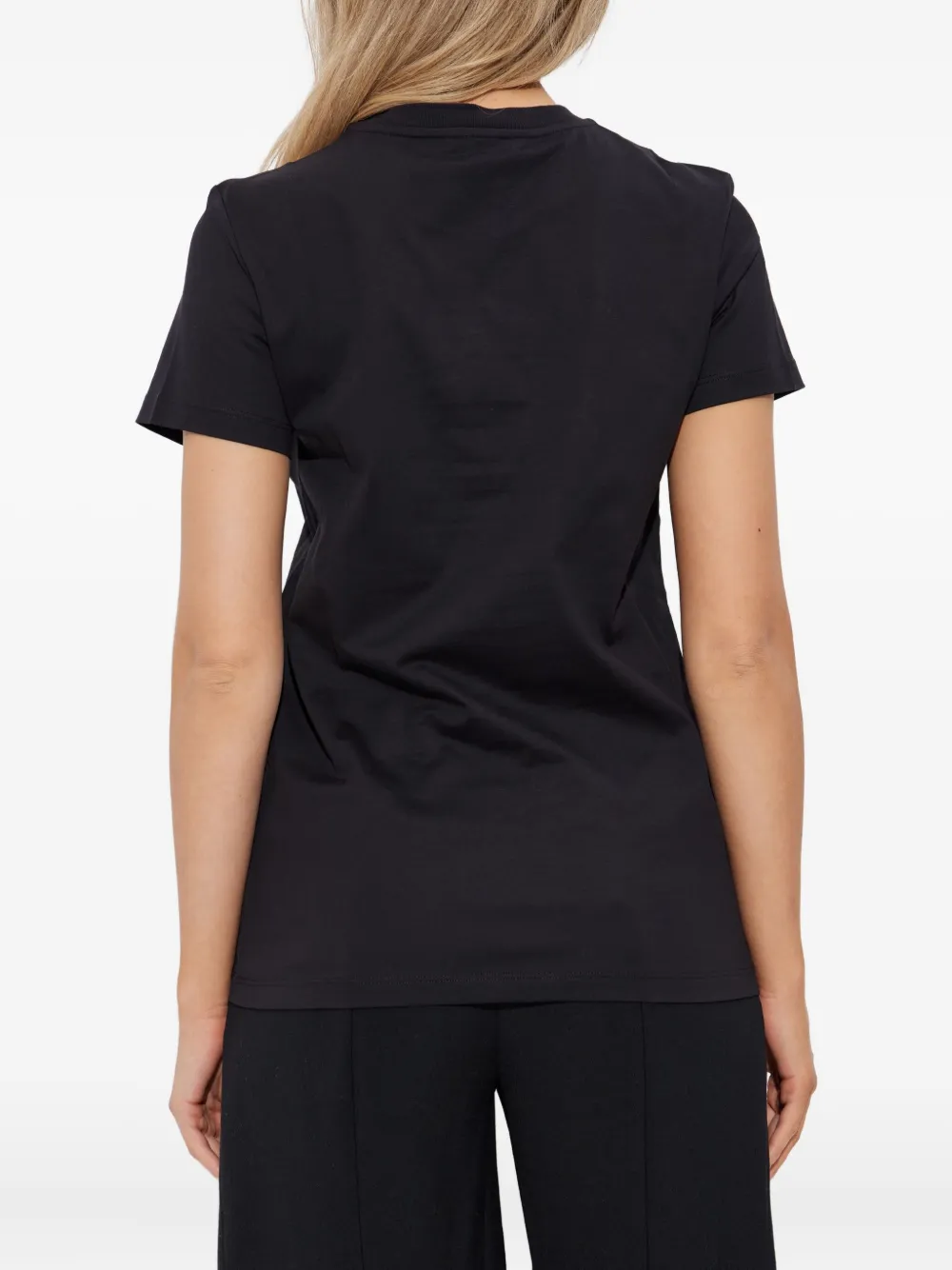 Max Mara Short Sleeve Crew Neck T-shirt With Straight Hem In Blue