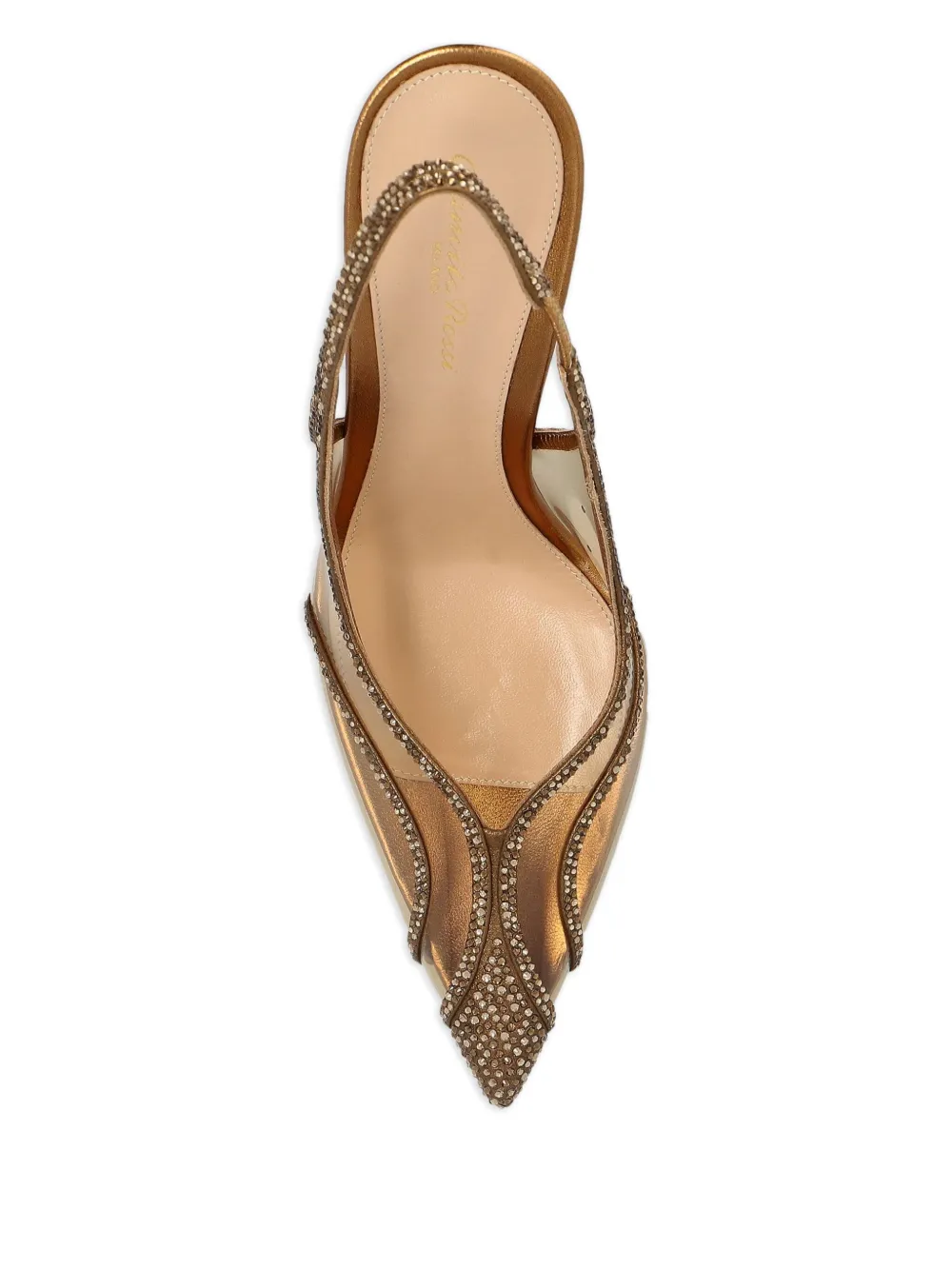 Gianvito Rossi 95 mm slingback pumps verfraaid met kristallen Goud