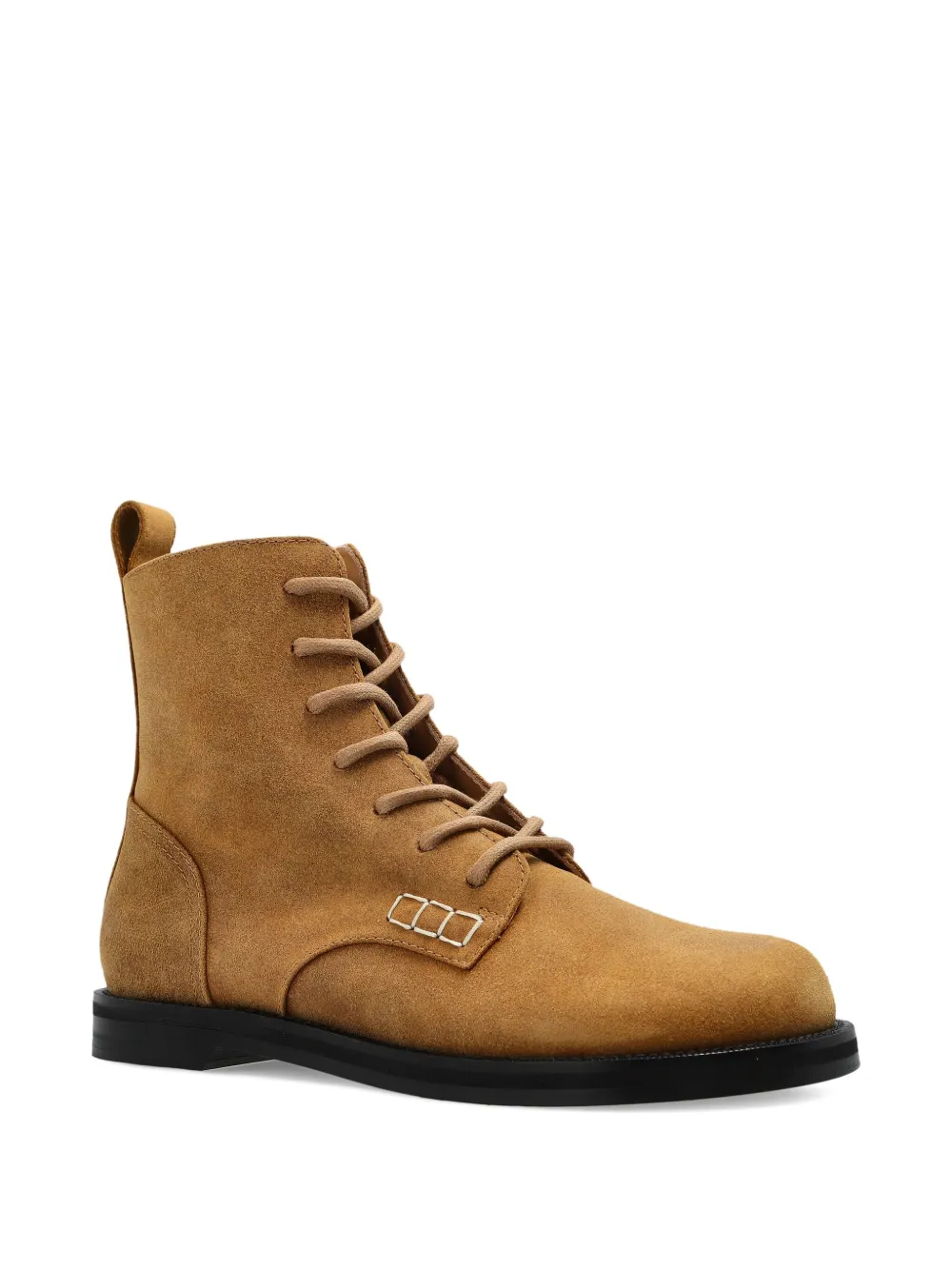 Jw Anderson Lace-up Suede Boots In Brown