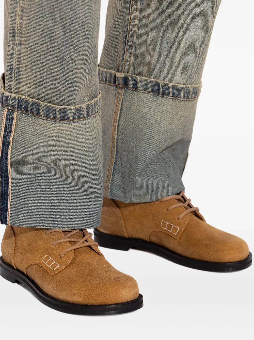 Jw Anderson Lace-up Suede Boots In Brown
