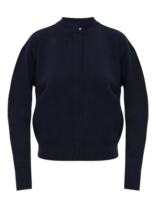 Max Mara Pelago High-neck Zip-front Cardigan in Black