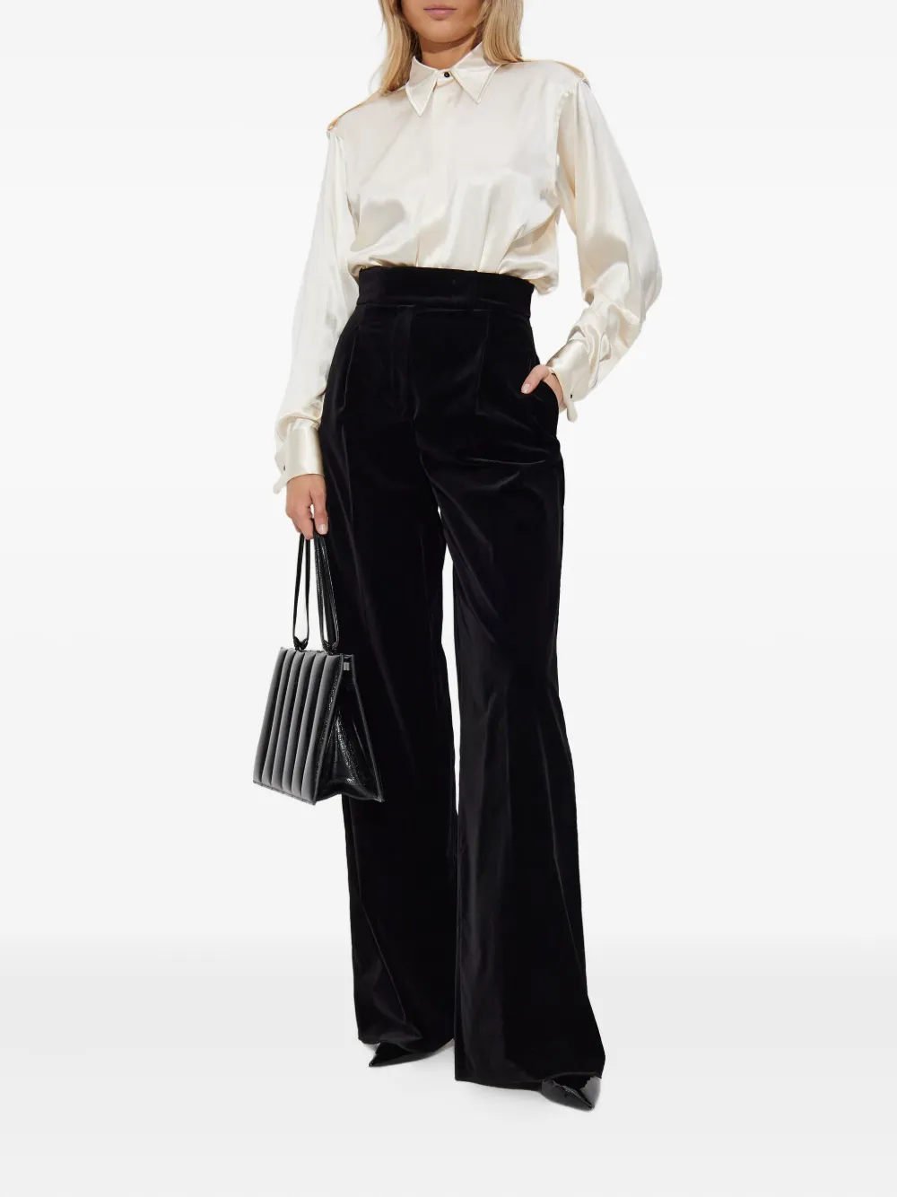 Max Mara Zijden plooibroek - Zwart