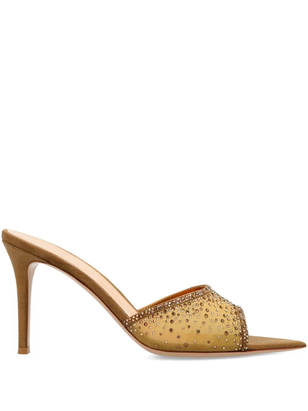 Gianvito Rossi 85mm Rania crystal-embellished sandals Gold