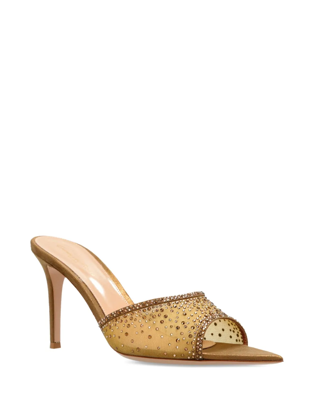 Gianvito Rossi 85mm Rania crystal-embellished sandals Gold