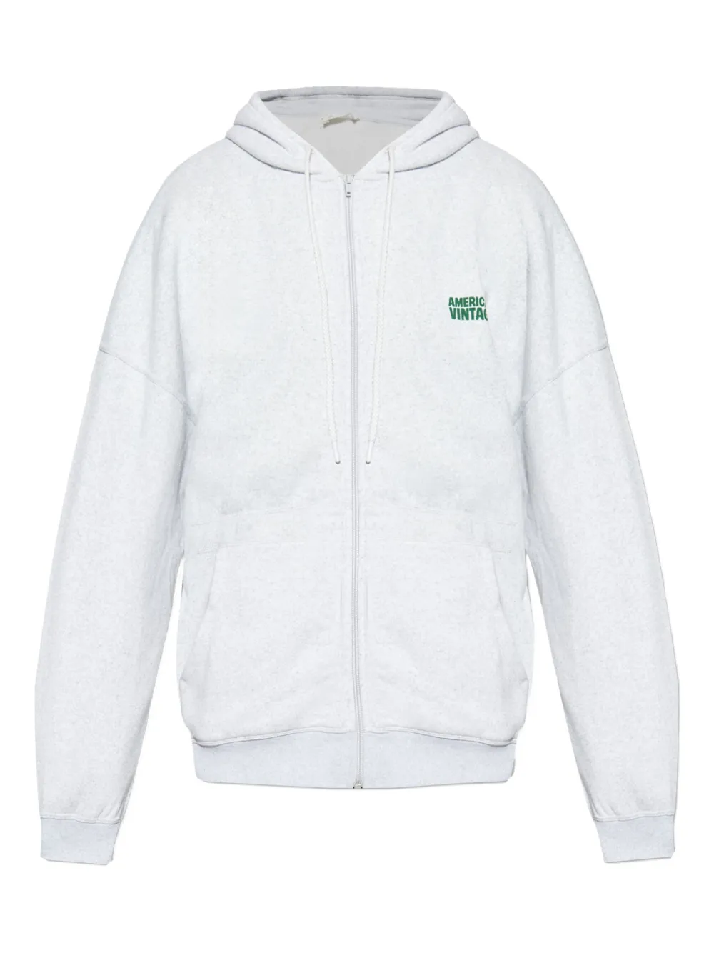 American Vintage logo-embroidered zip-up hoodie | Grey | Image 1