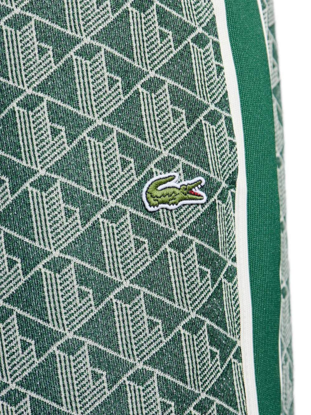 Lacoste Broek met geometrisch patroon en zijstreep Groen