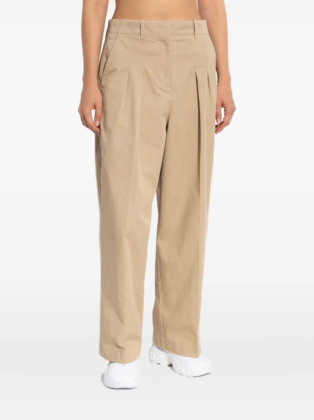 Lacoste Pleated Trousers In Neutral