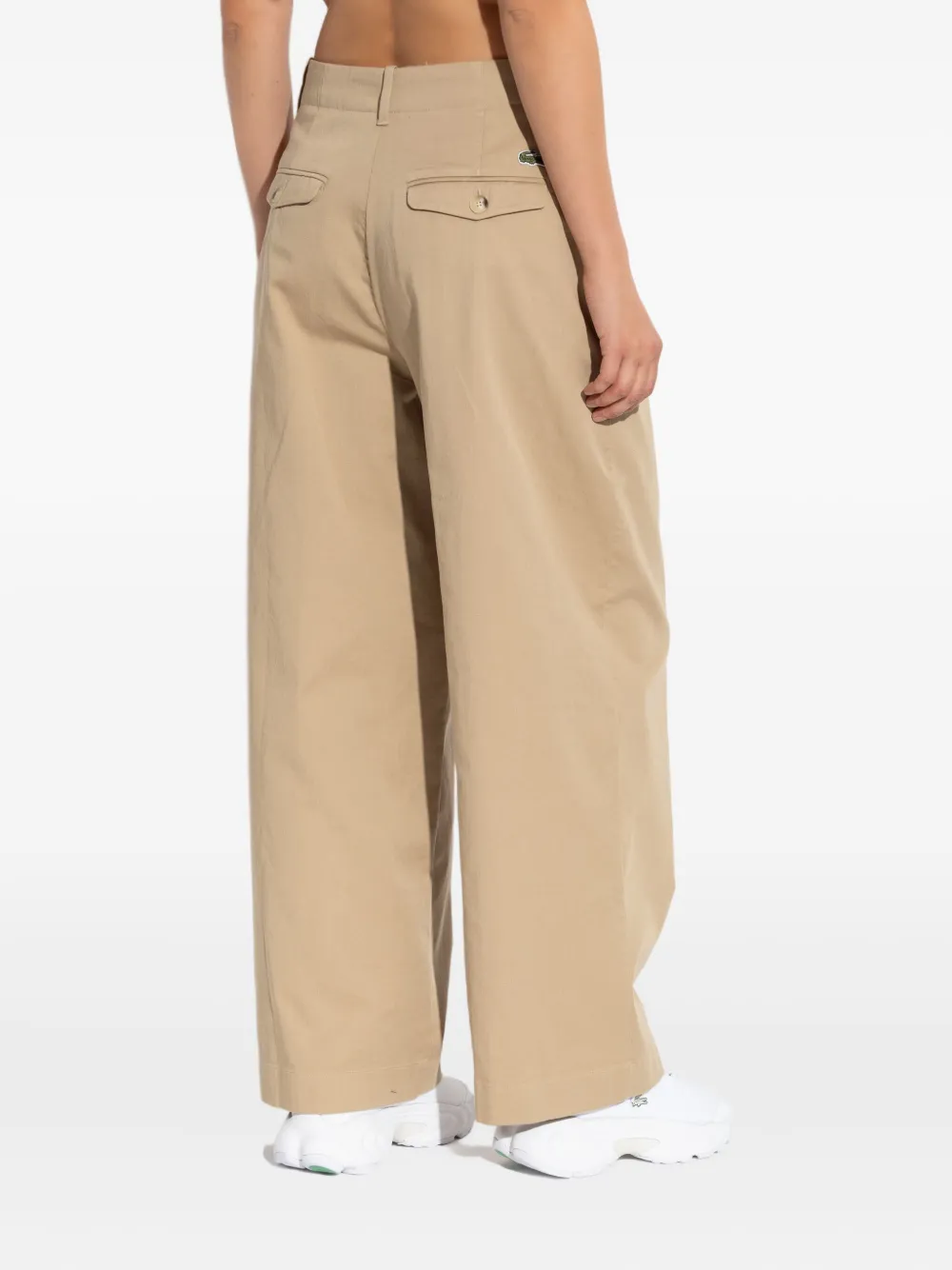 Lacoste Pleated Trousers In Neutral