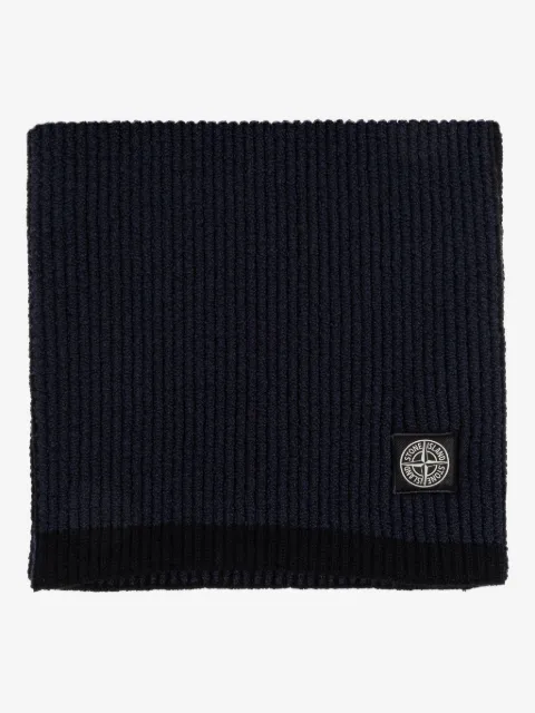 Stone Island ribbed Compass-patch scarf