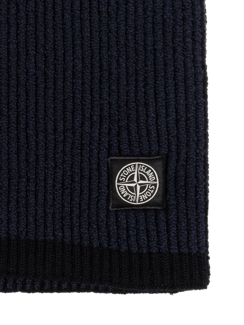 Stone Island ribbed Compass-patch scarf - Blauw