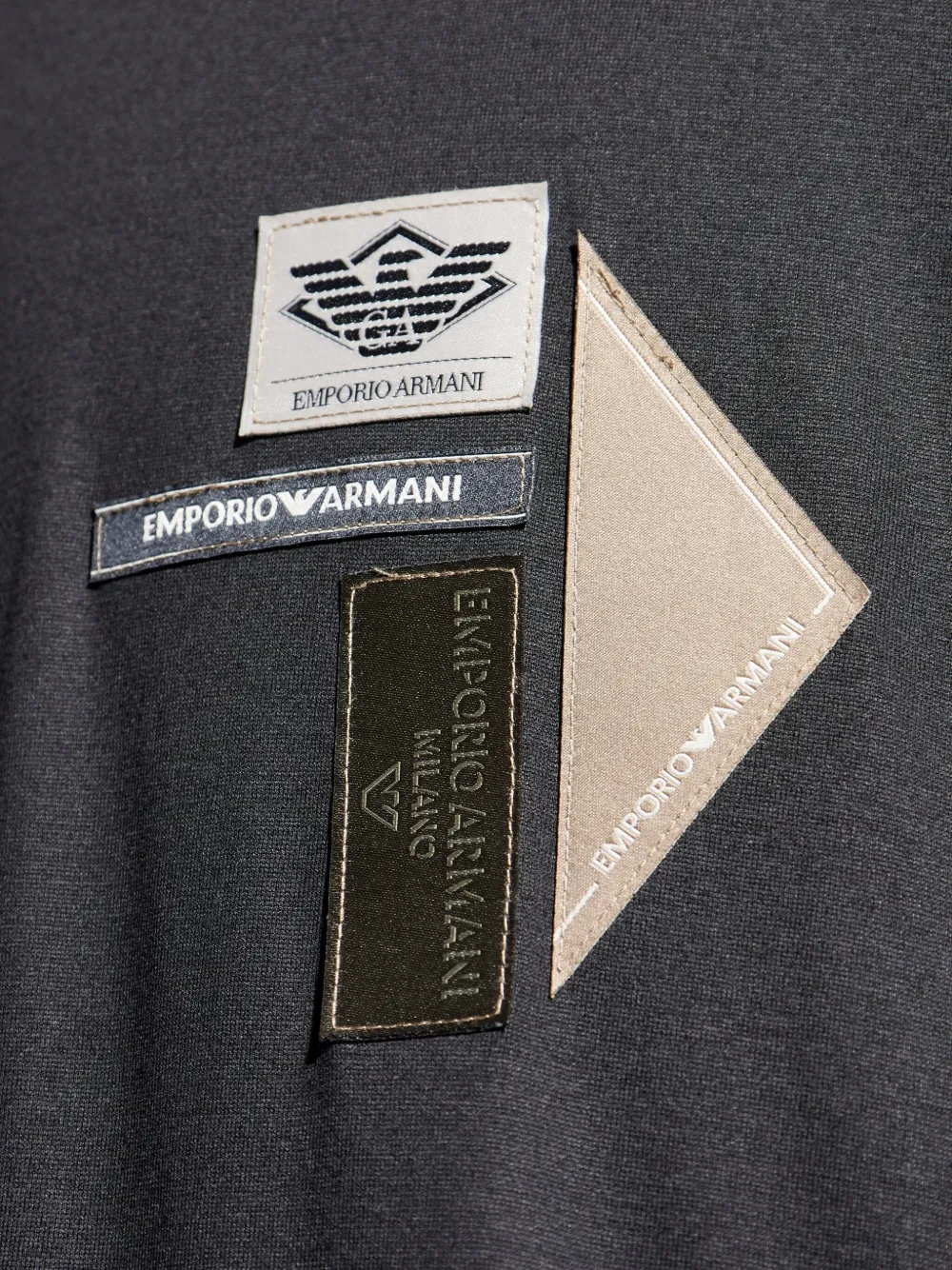 Emporio Armani Logo-patch Crewneck T-shirt In Black