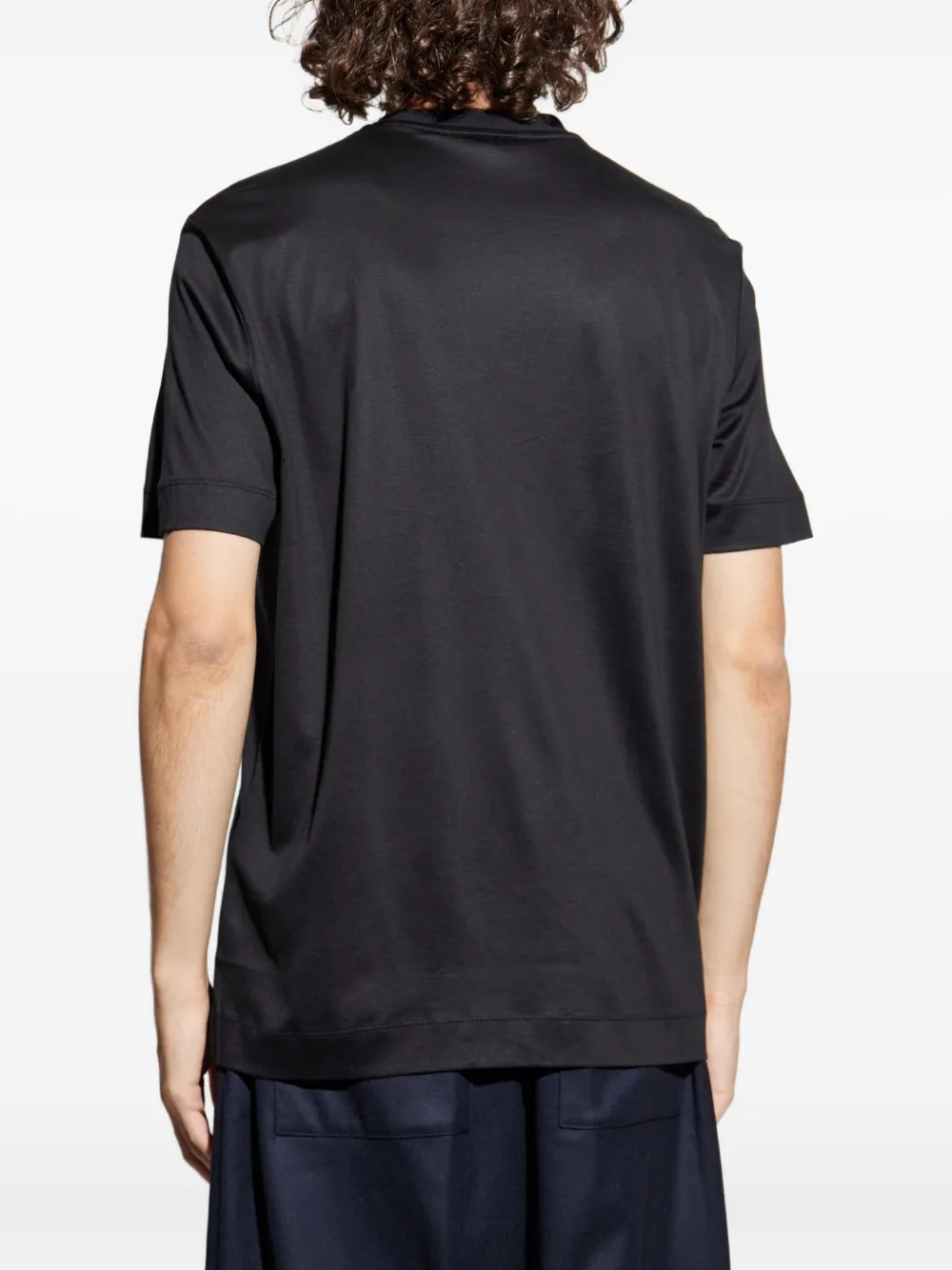 Emporio Armani Logo-patch Crewneck T-shirt In Black