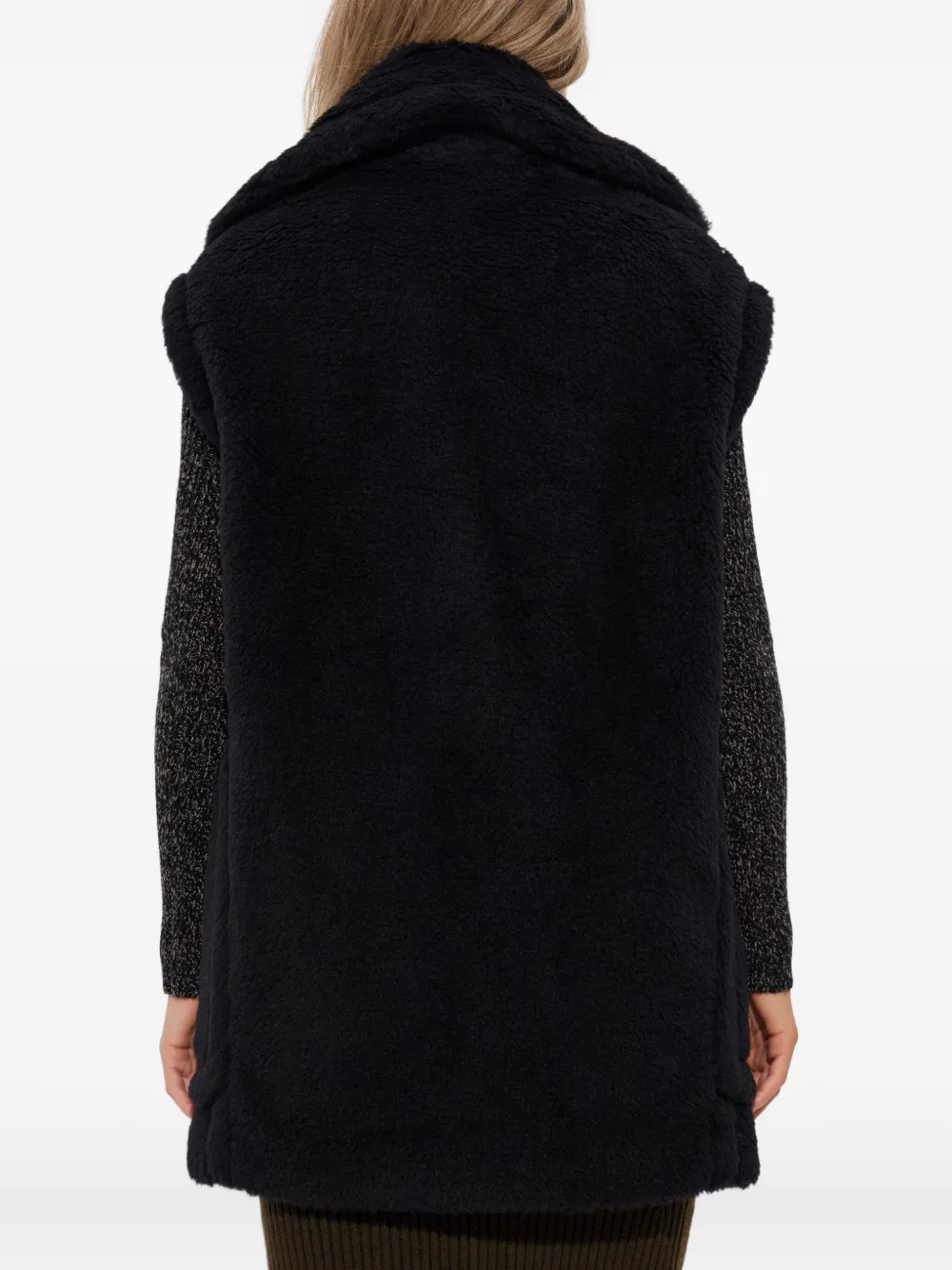 Max Mara Teddy Vest In Alpaca And Wool In Black