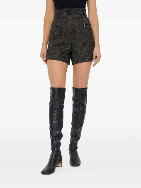 Max Mara Bolzano herringbone high-waisted shorts
