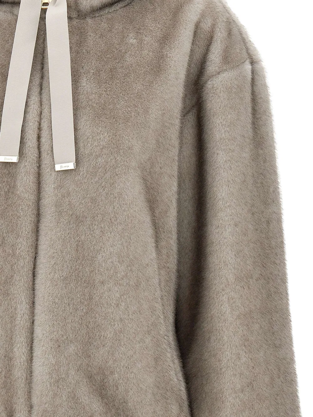 Herno Drawstring-hood Zip-front Jacket In Neutral