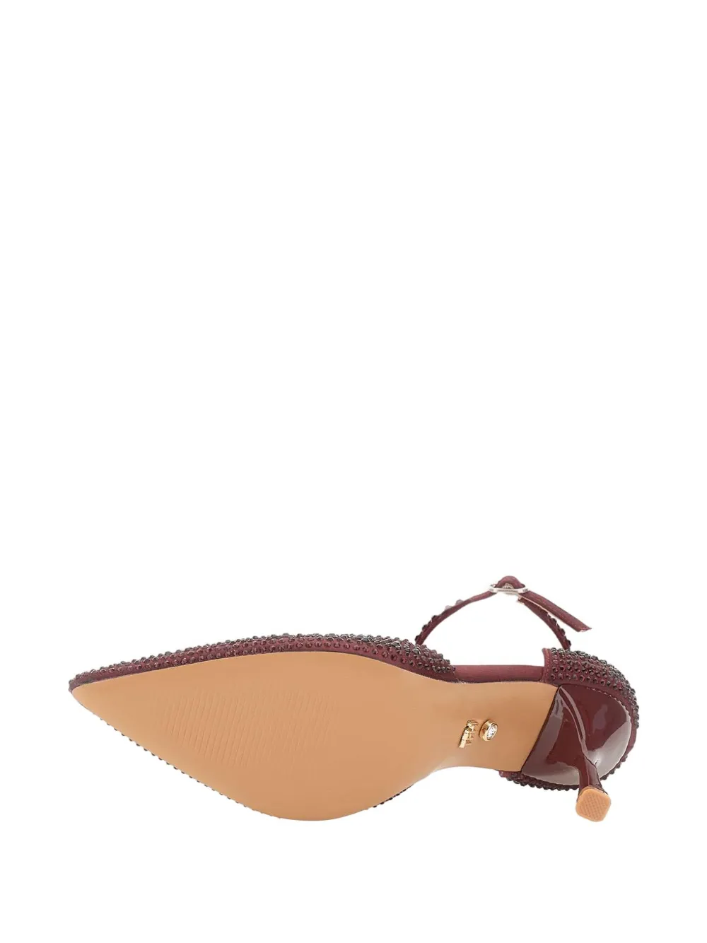 Twenty Four Haitch 90mm Rhinestone-embellished Ankle-strap Pumps In Red