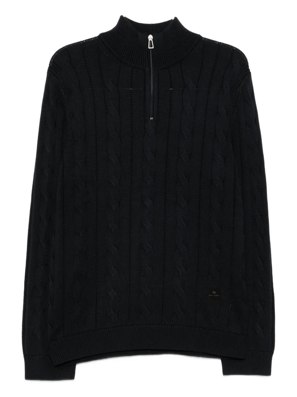 Ps By Paul Smith Cable-knit Jumper In Black