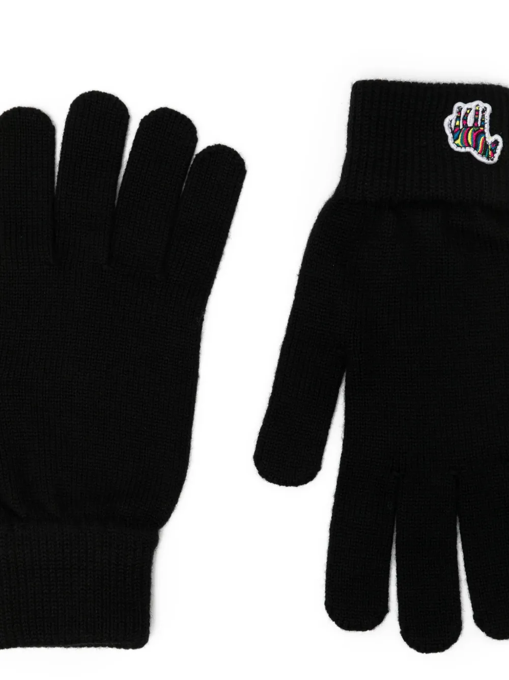 Paul Smith Wollen handschoenen met zebraapplicatie Zwart
