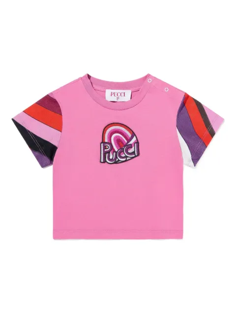 PUCCI Junior striped appliqué top