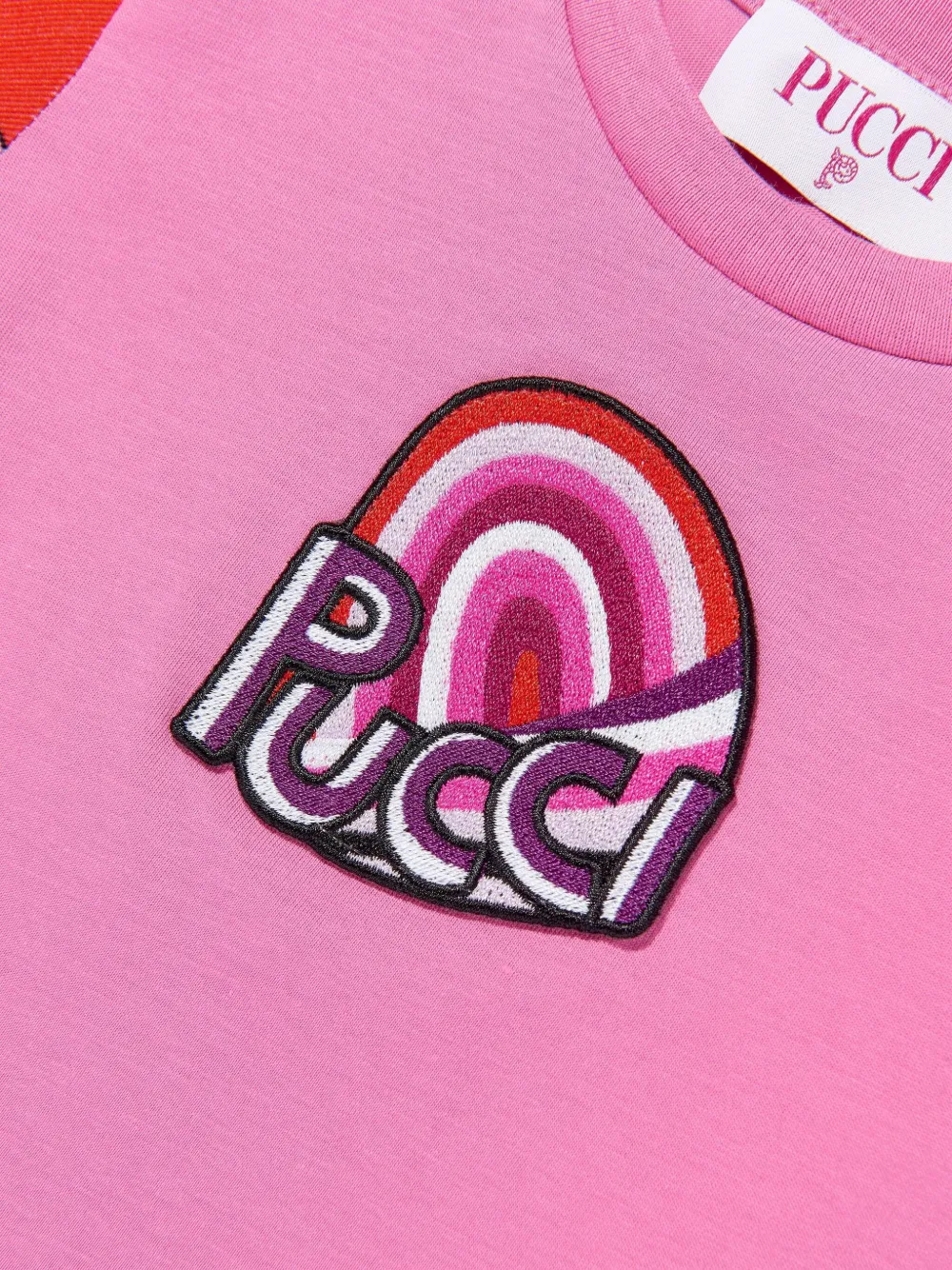 PUCCI Junior Gestreepte top met applicatie Roze