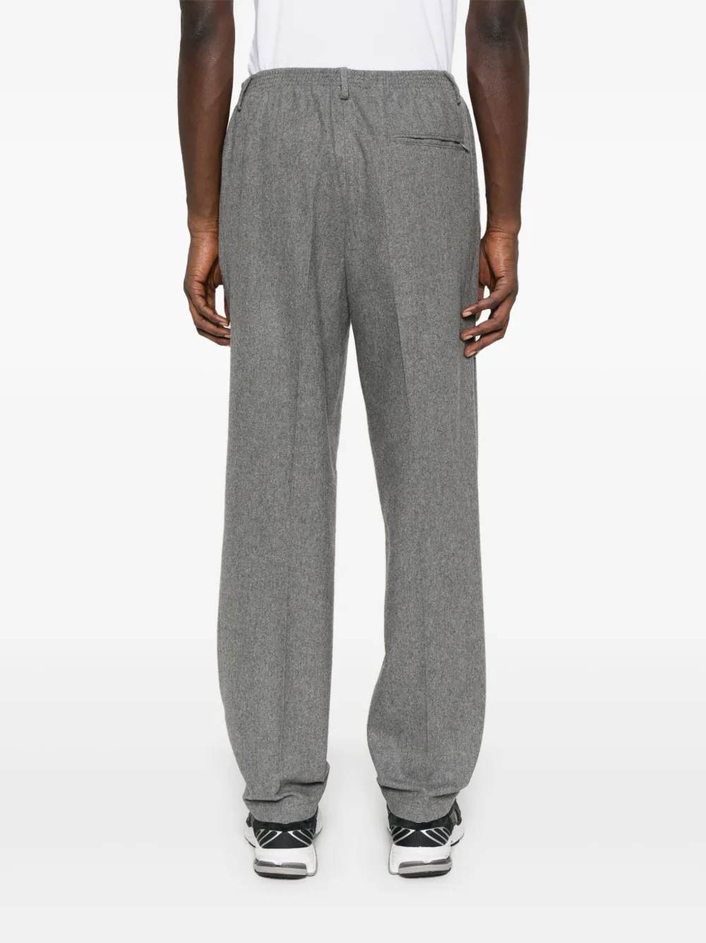 Cellar Door Elastic-waist Wool Trousers In Gray