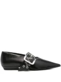 Jil Sander pointed-toe buckle ballet flats - Black