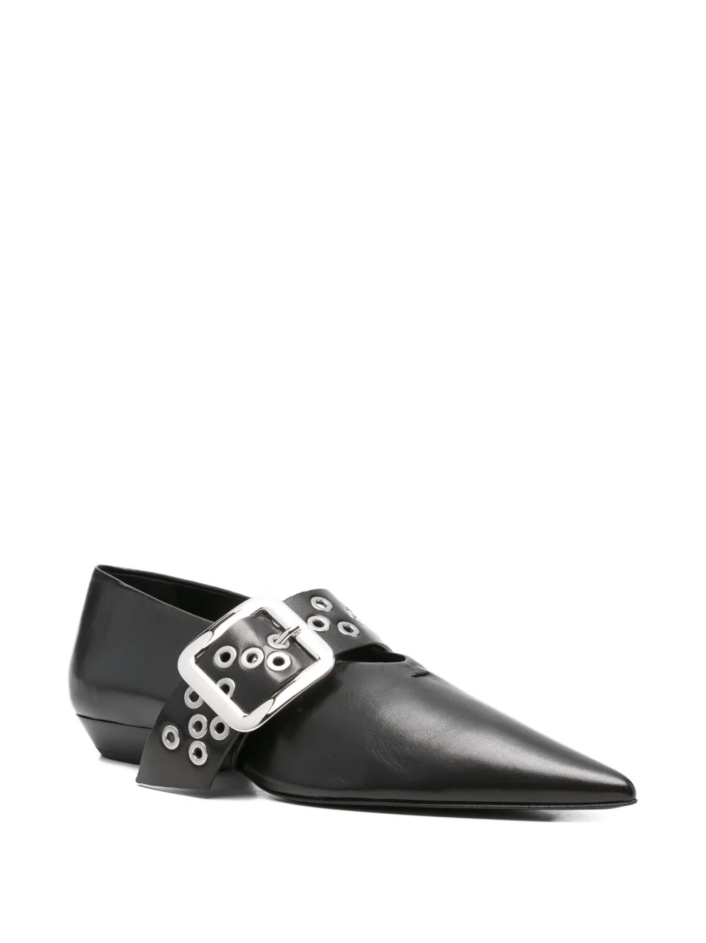 Jil Sander Ballerina's met puntige neus en gesp - Zwart