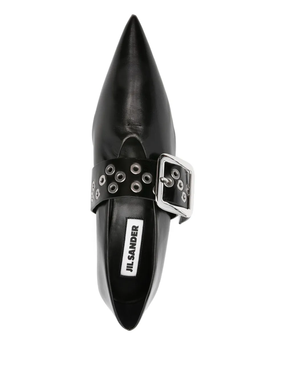 Jil Sander pointed-toe buckle ballet flats Black