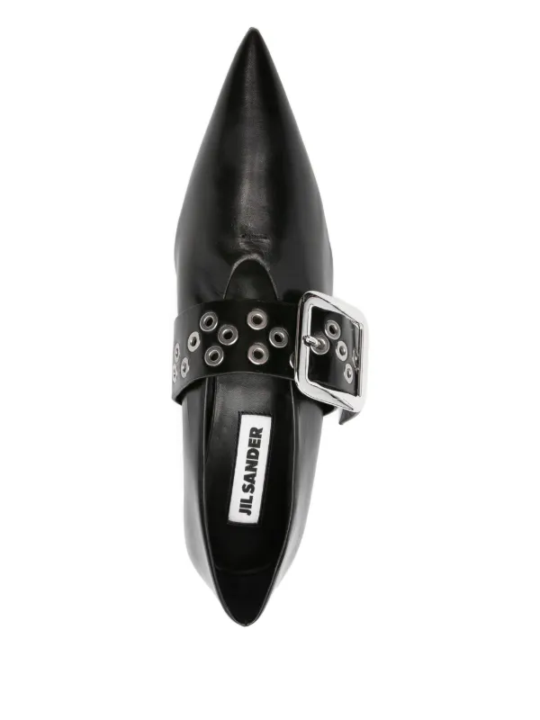 JIL SANDER ポインテッドトゥフラットパンプス Jil Sander ポインテッドトゥ フラットパンプス | ブラック | FARFETCH JP