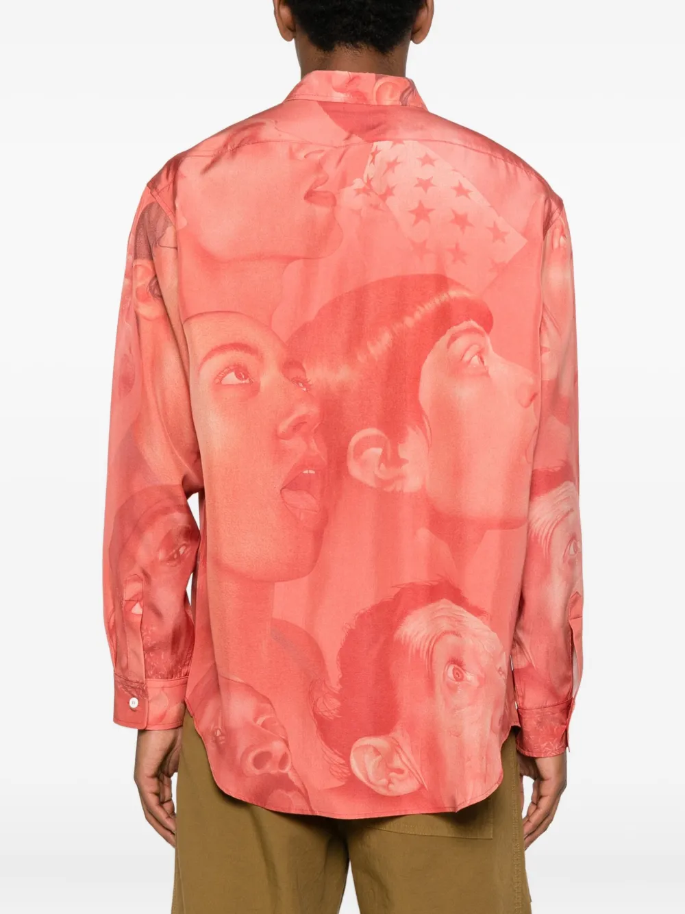 Magliano Portrait-print Silk Shirt In Red
