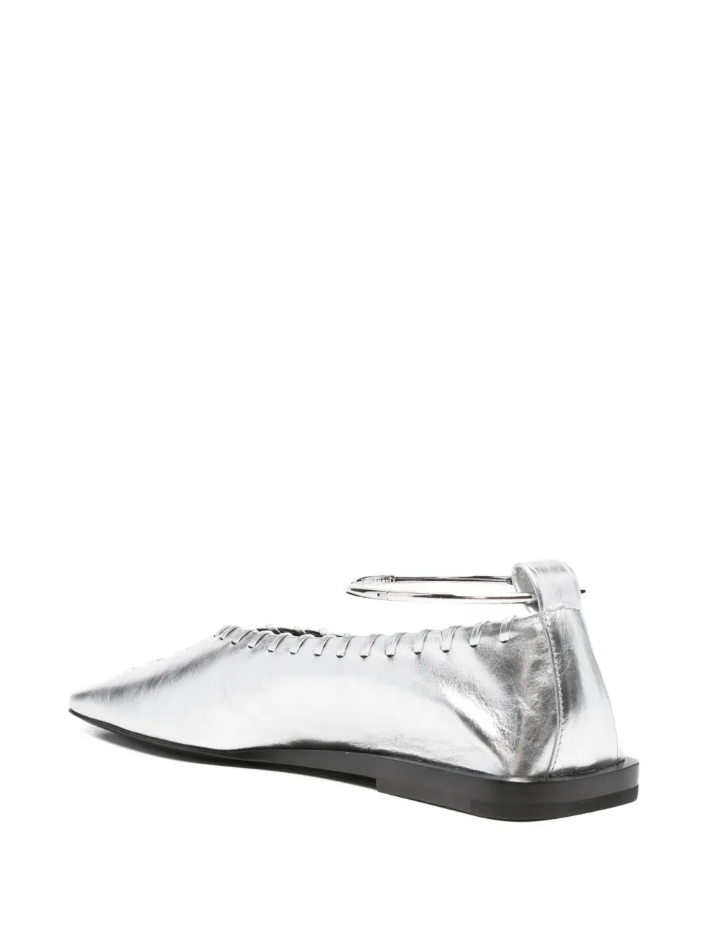 Jil Sander ankle-bracelet ballet flats SKY GREY SILVER