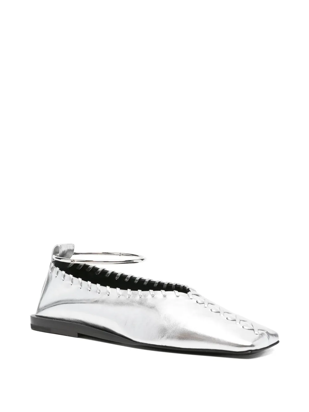 Jil Sander Ballerina's met enkelbandje - SKY GREY/SILVER