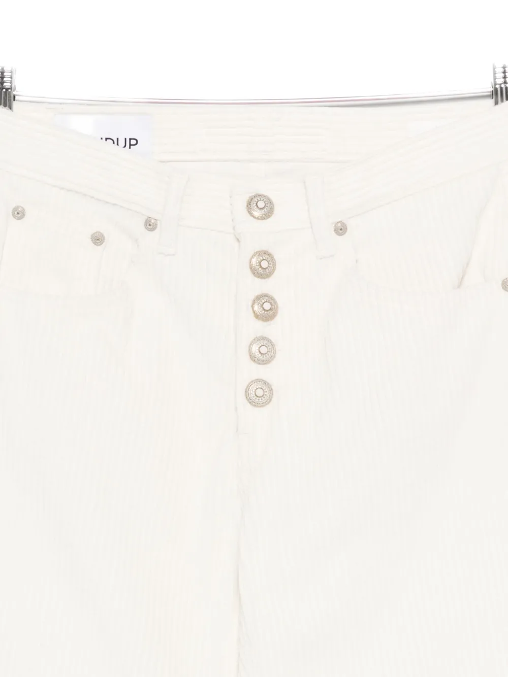 Dondup Jacklyn Button-fly Corduroy Trousers In White