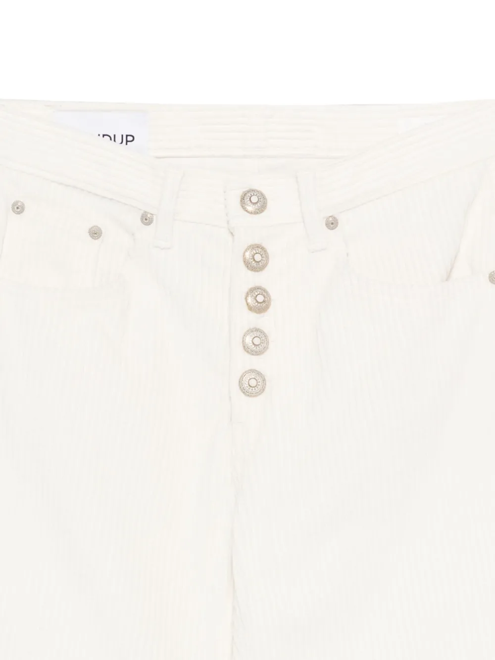 DONDUP Jacklyn ribfluwelen button-fly broek Wit