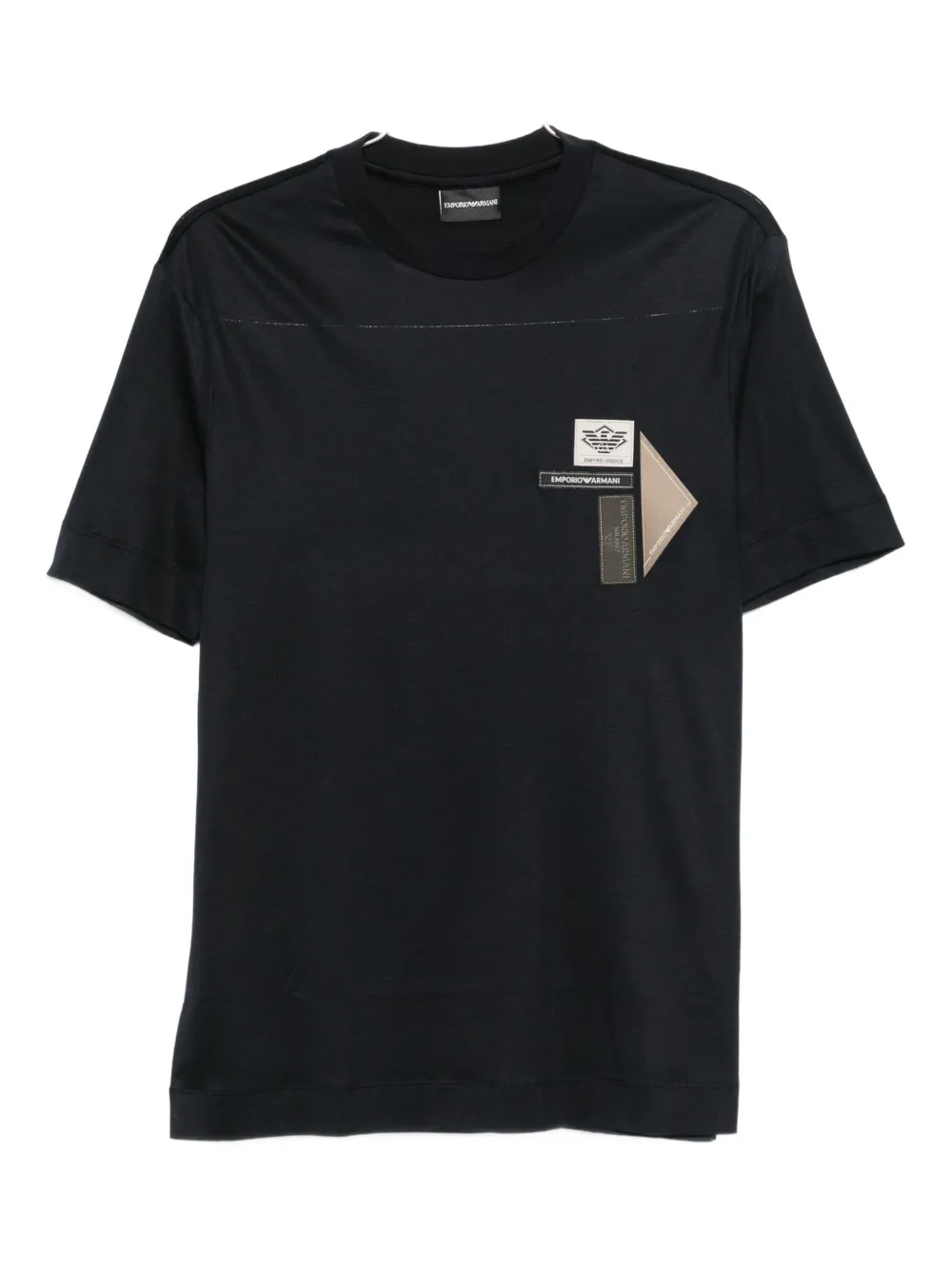 Emporio Armani Logo-patches T-shirt In Black