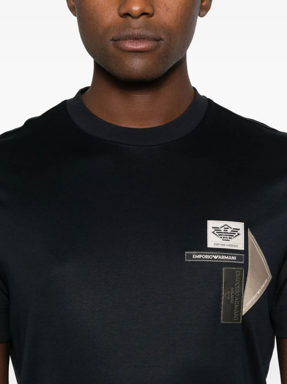 Emporio Armani T-shirt met logopatches Zwart
