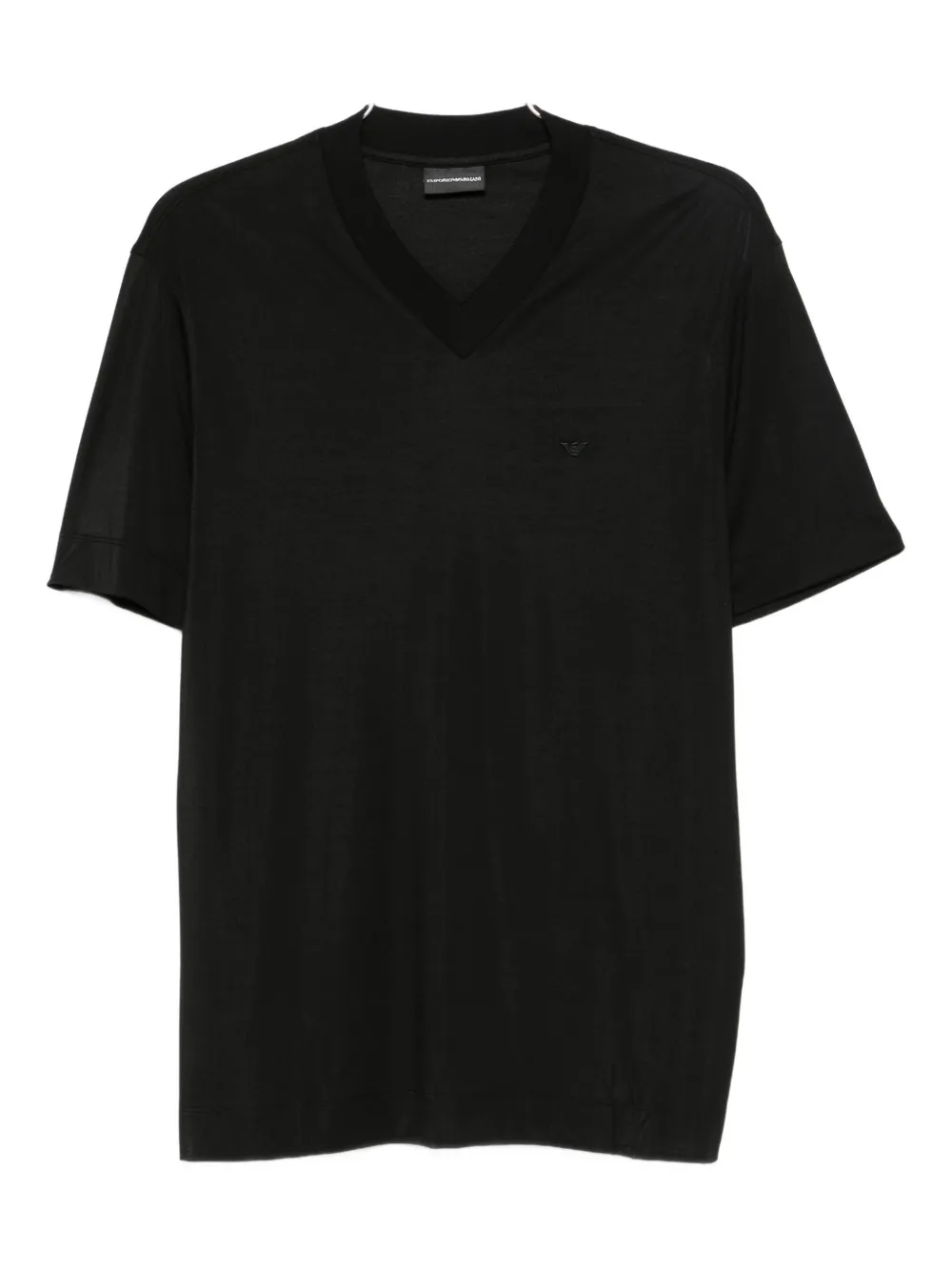 Emporio Armani Eagle-embroidered T-shirt In Black