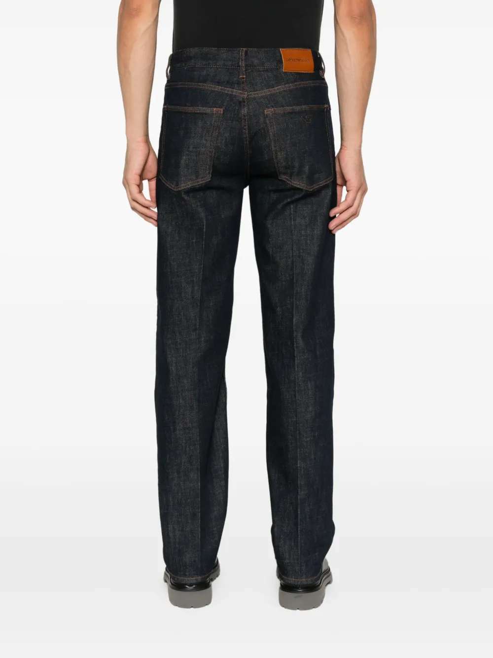 Emporio Armani Broek met contrasterend stiksel Zwart