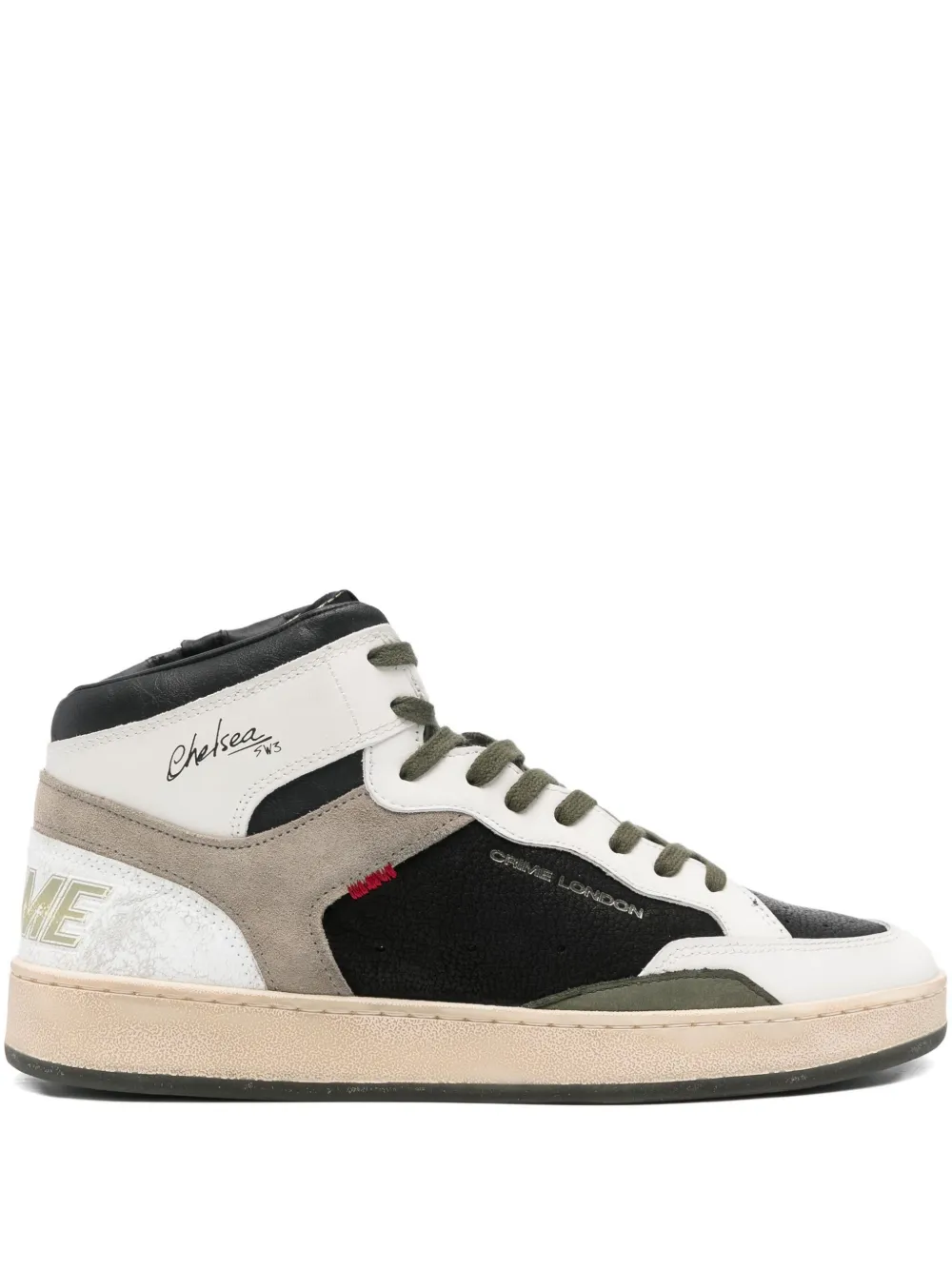 Crime London Chelsea Mid zip-fastening sneakers Black