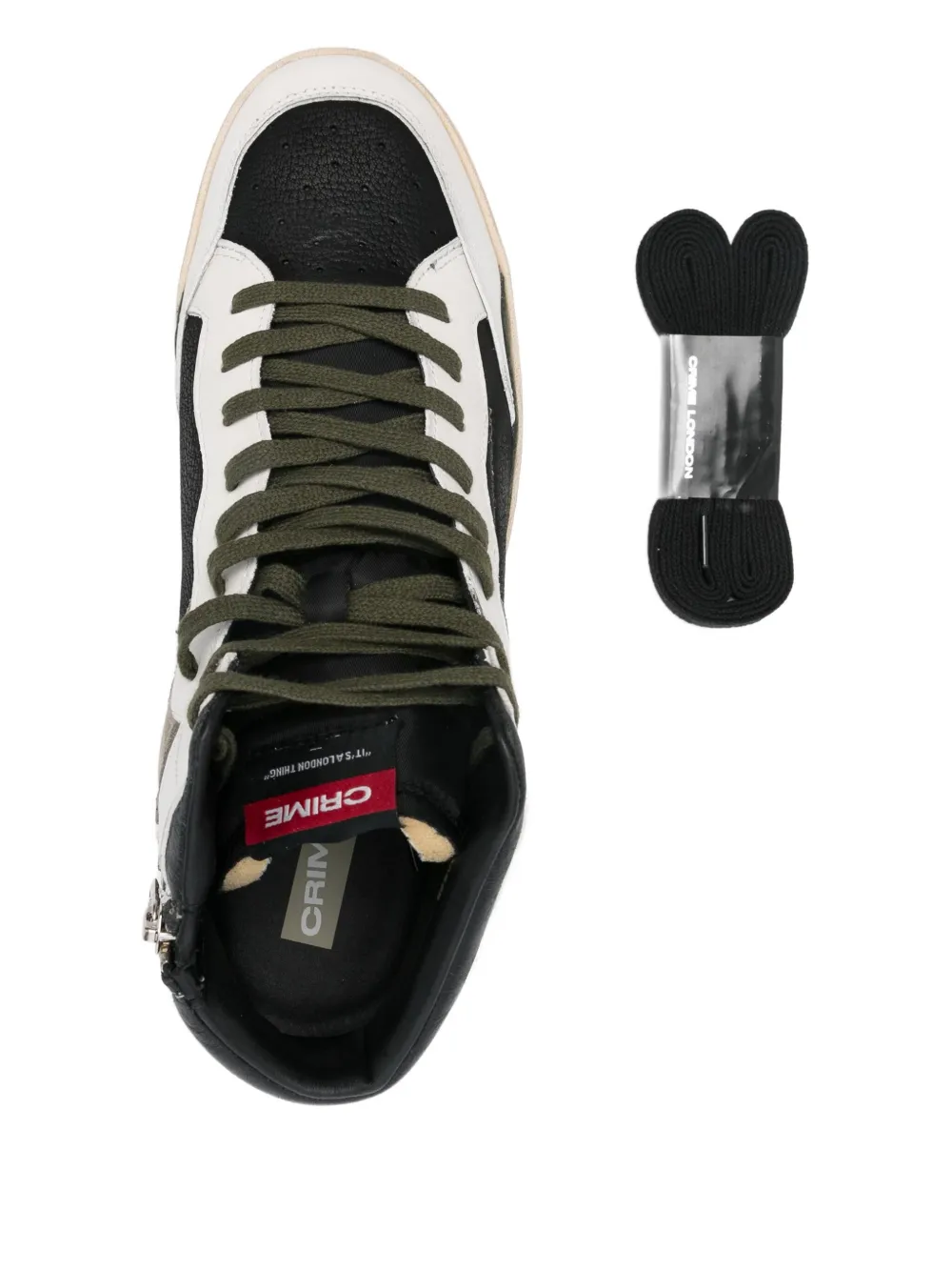 Crime London Chelsea Mid sneakers met ritssluiting Zwart