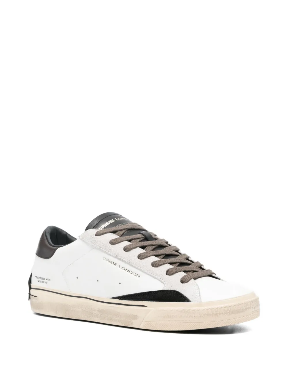 Crime London Distressed leren sneakers Wit