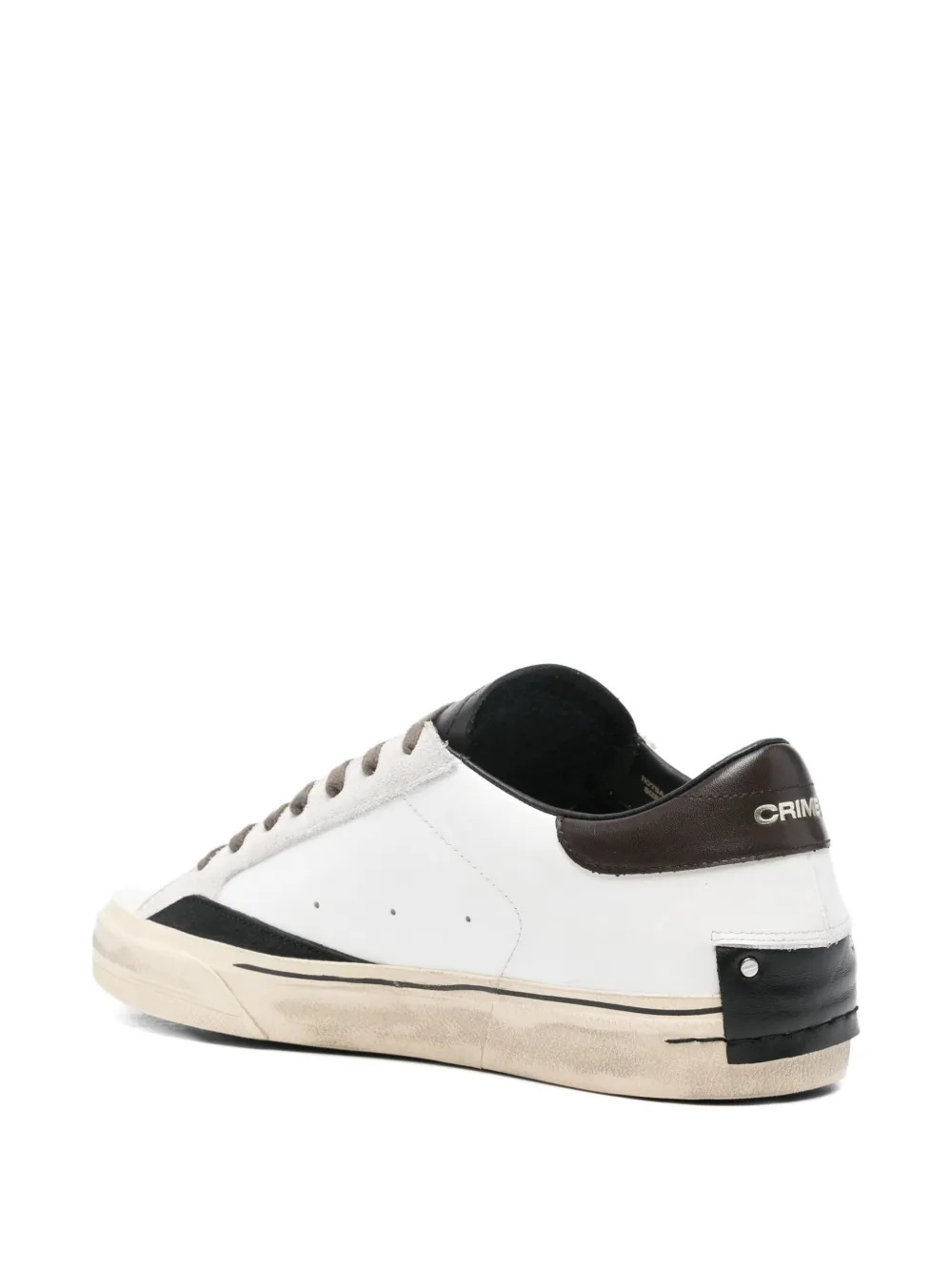 Crime London Distressed leren sneakers Wit