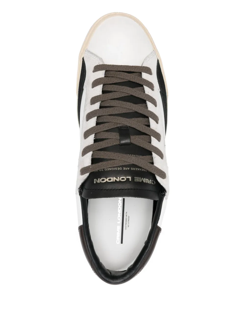 Crime London Distressed leren sneakers Wit
