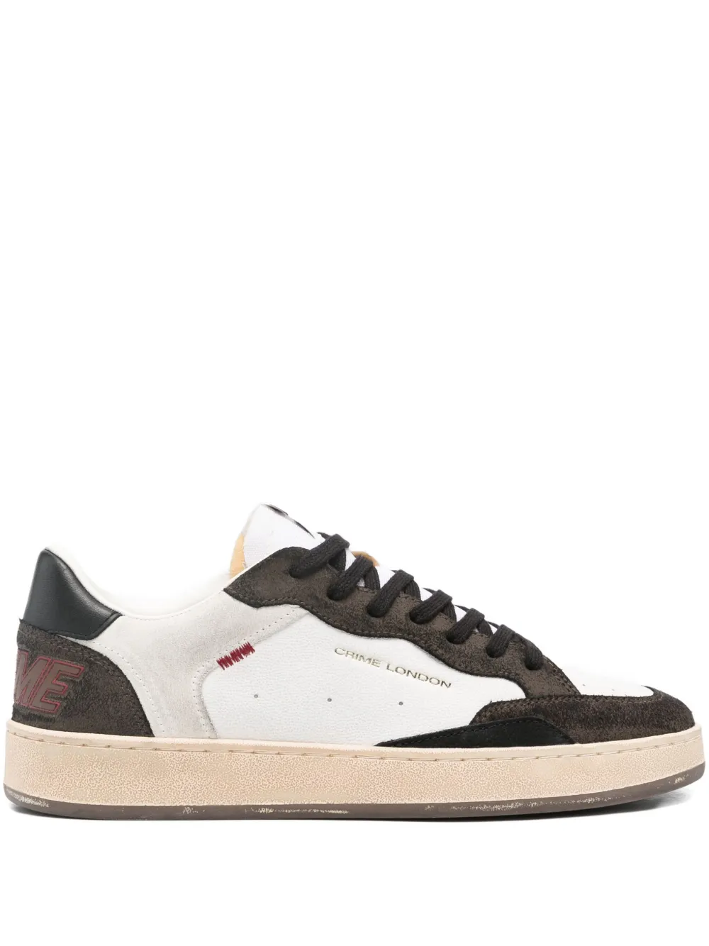 Crime London Chealsea leather-suede sneakers White