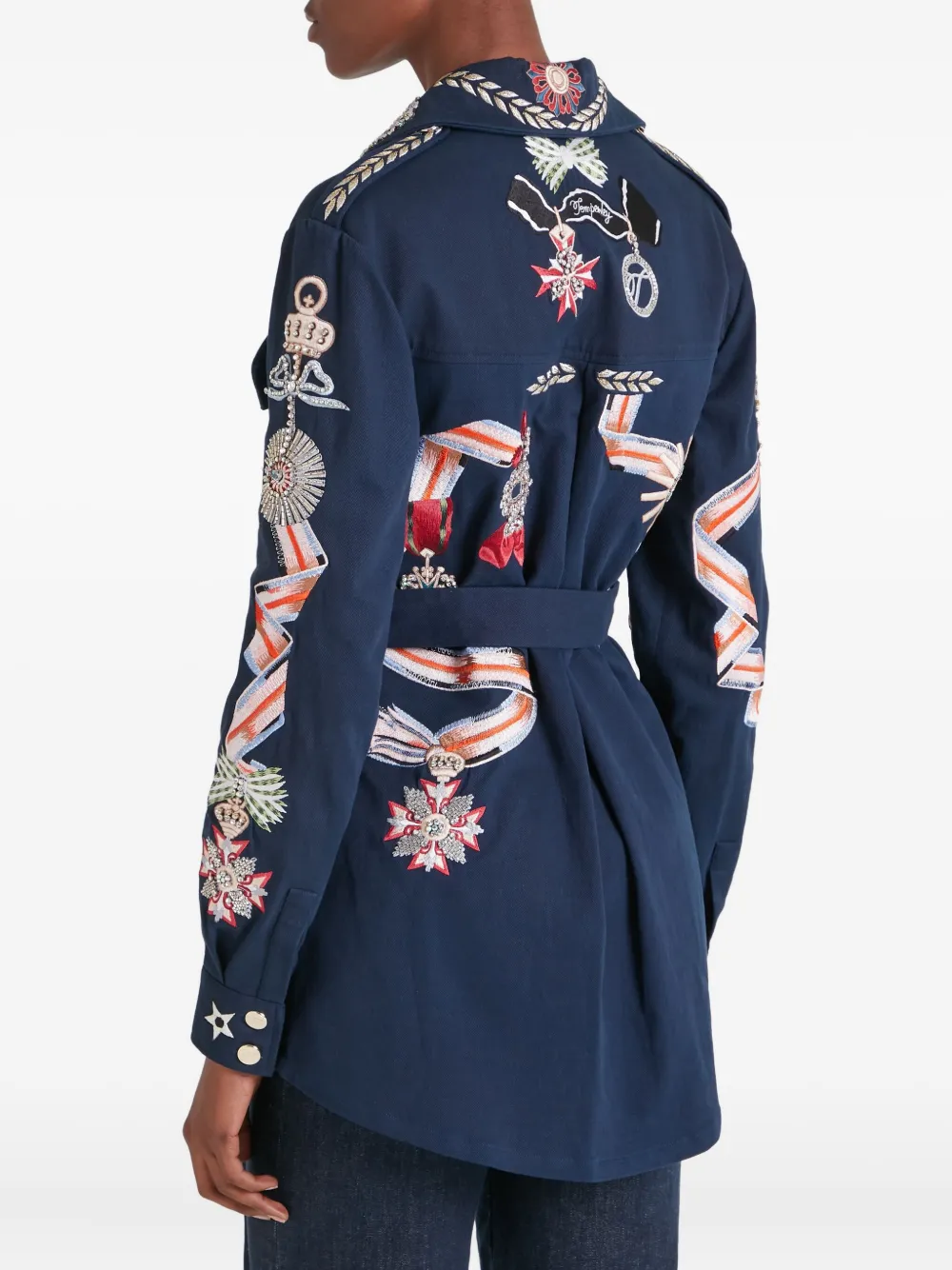 Temperley London Belted Shirt Jacket In Blue