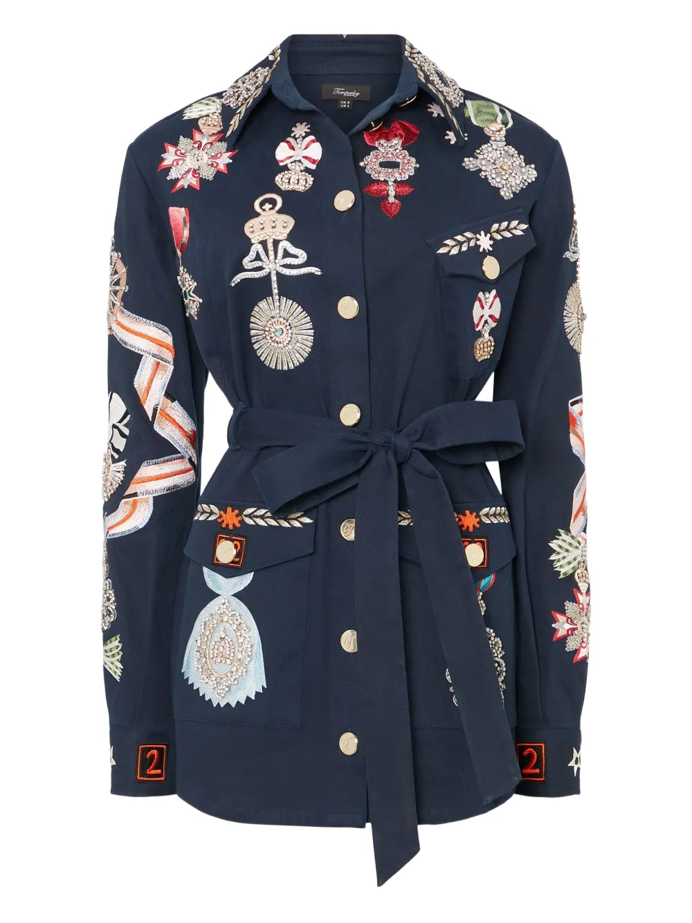 Temperley London Belted Shirt Jacket In Blue