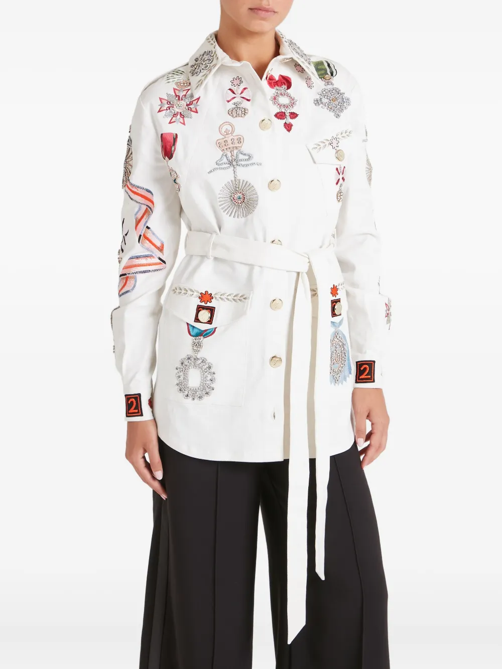 Temperley London Diamantine shirtjack Wit