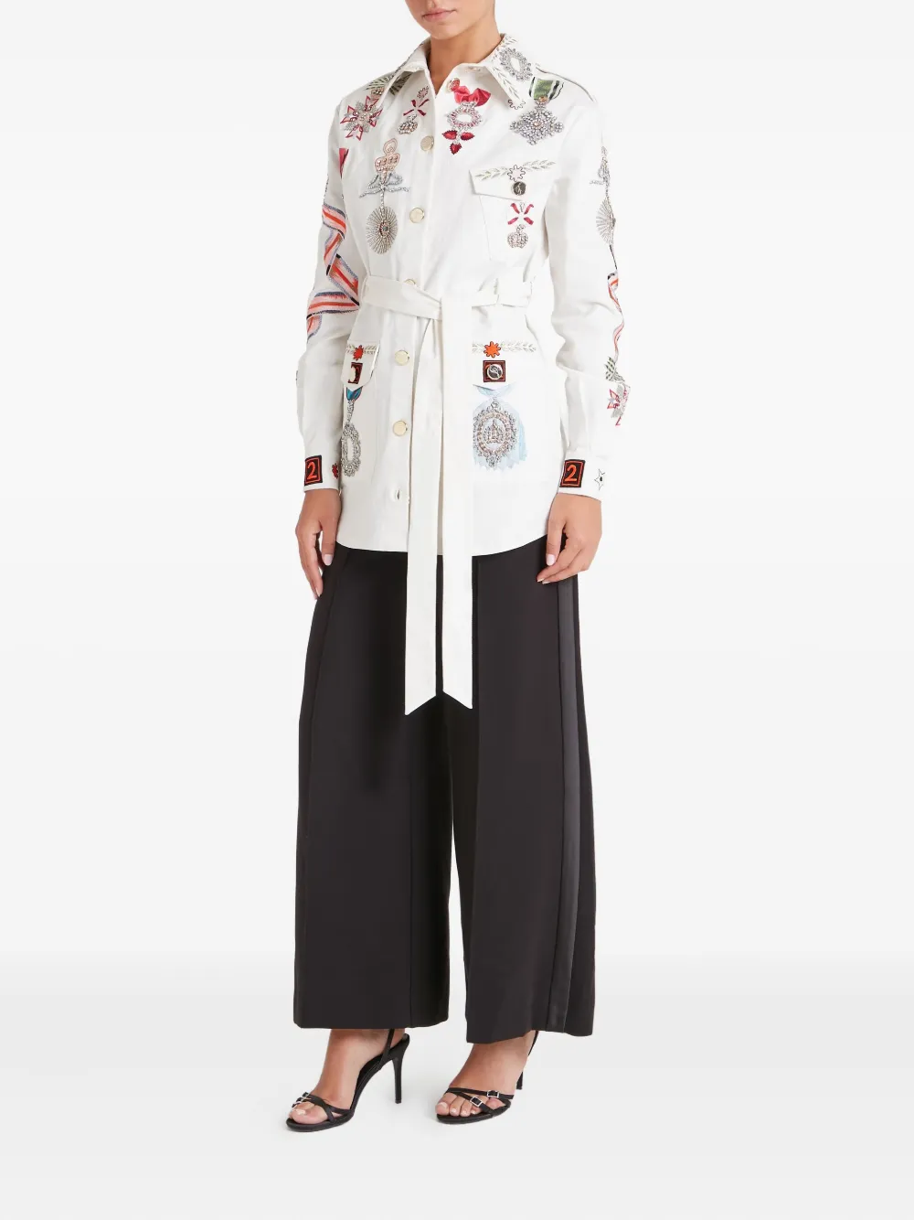 Temperley London Diamantine shirtjack Wit